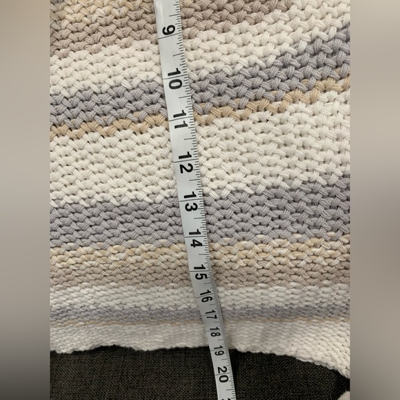 NWT Free People Devon cropped open knit sweater stripes natural colors size M - Picture 8 of 9